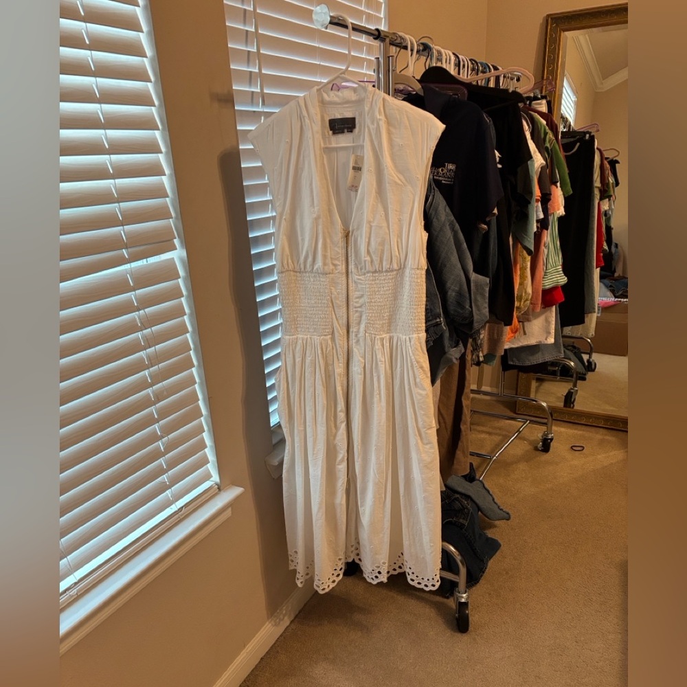 Anthropologie White Midi Dress